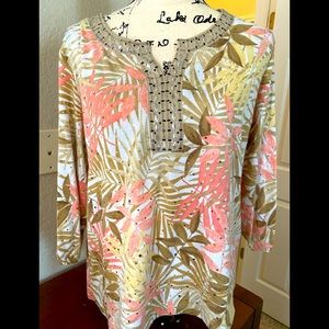 C.D.Petites tropical pattern tunic.